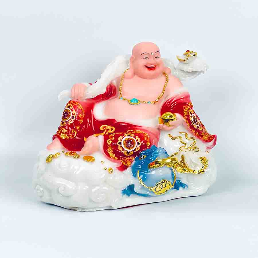 Tượng Phật Di Lặc Phú Quý Vác Đào Đỏ TDL023